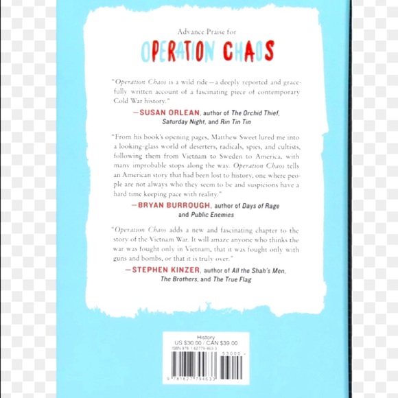 Hardcover Book Operation Chaos By Matthew Sweet Vietnam War CIA History - Picture 2 of 2